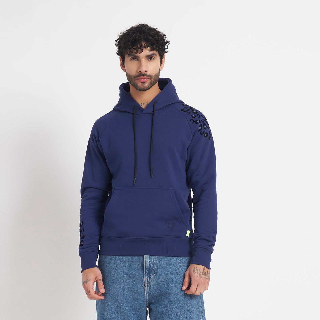 Roarin’ Leopard Hoodie Blue