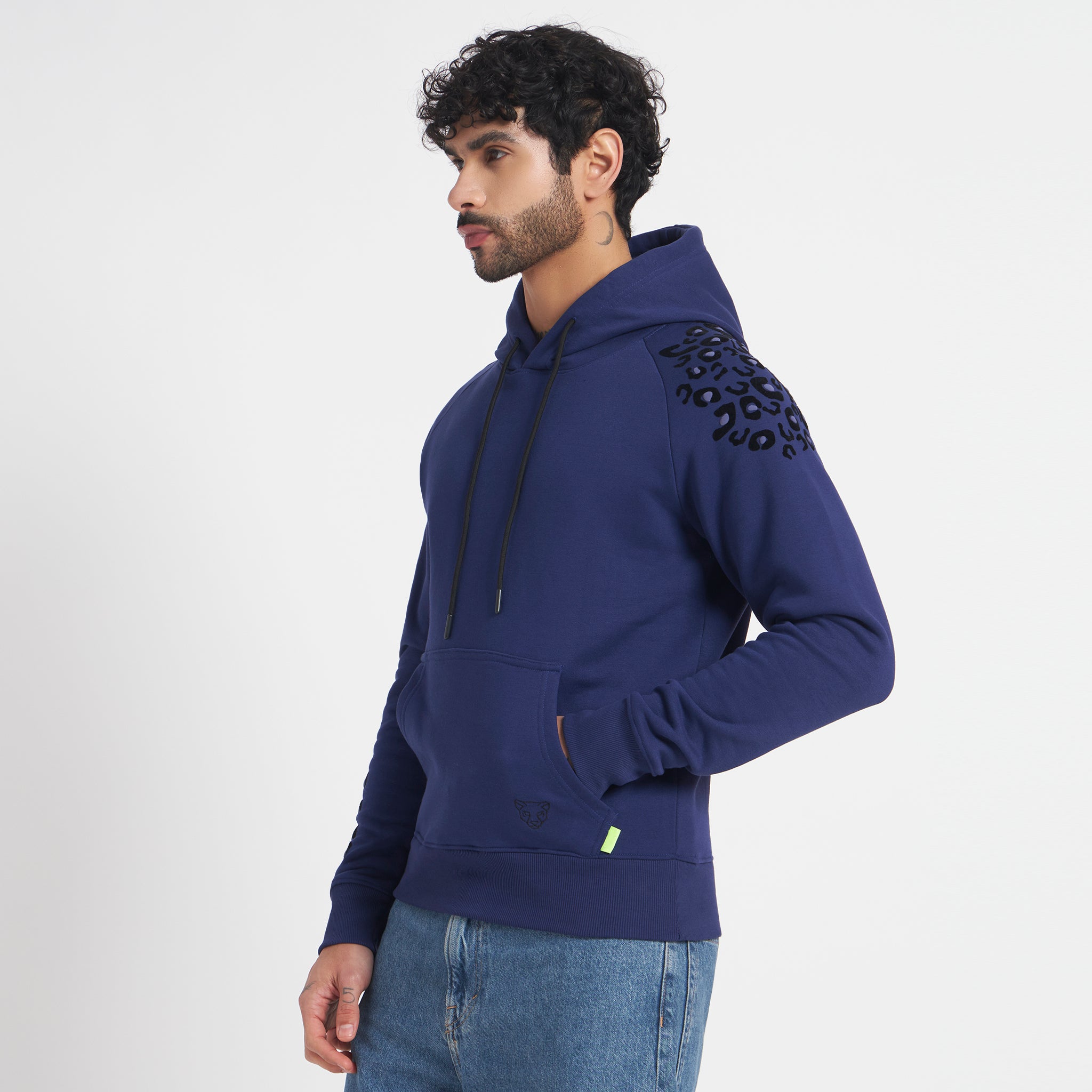 Roarin’ Leopard Hoodie Blue