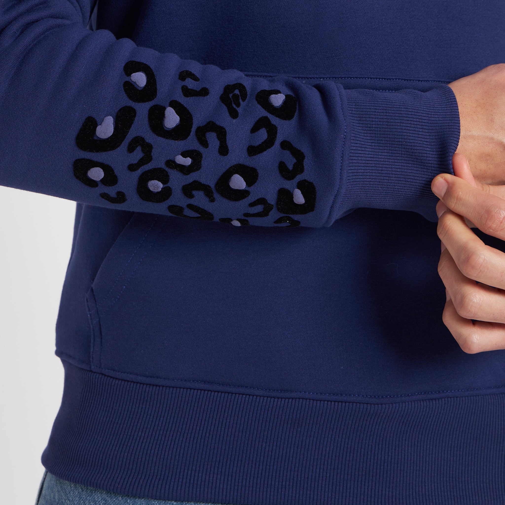 Roarin’ Leopard Hoodie Blue