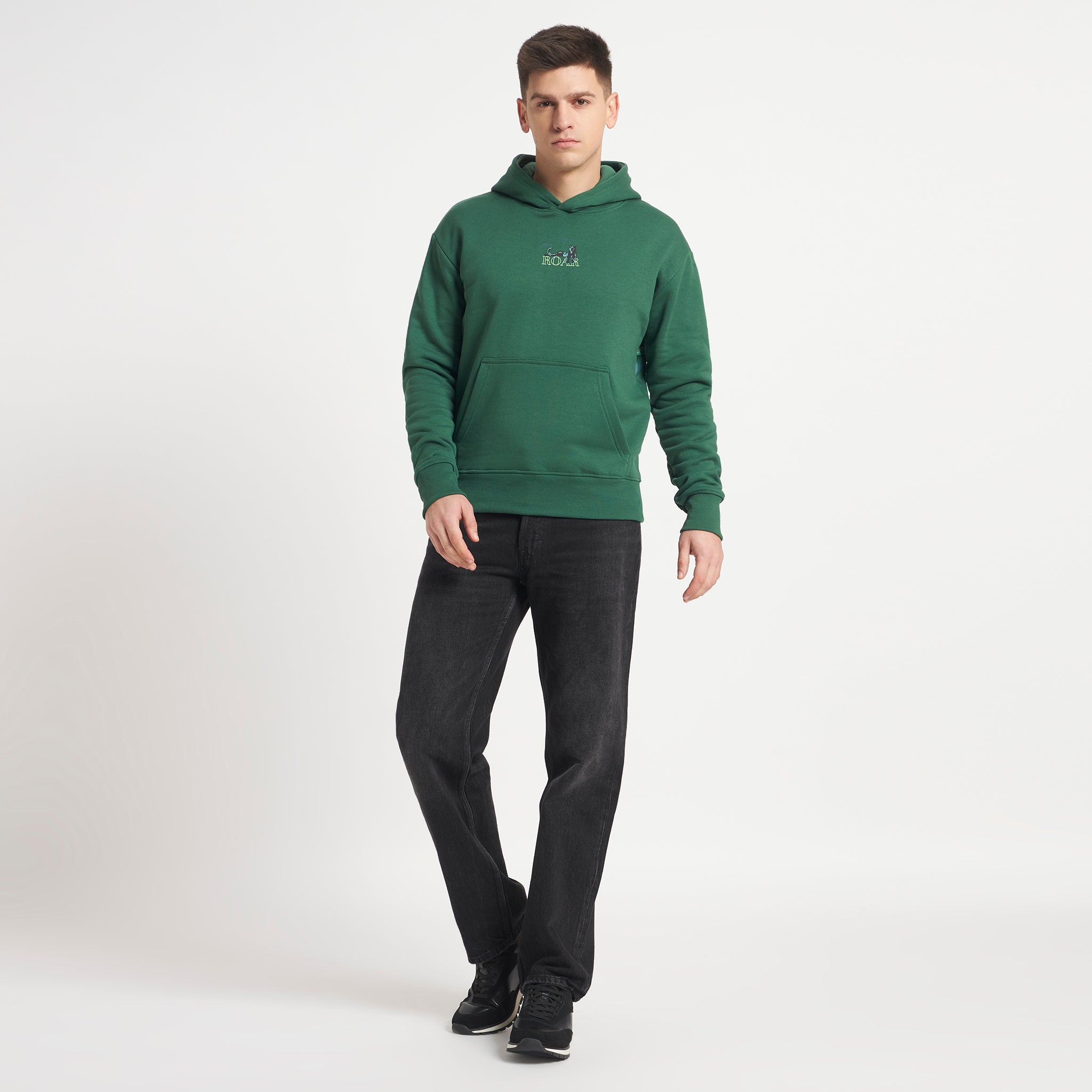 Panther in Woods Sweatshirt Green