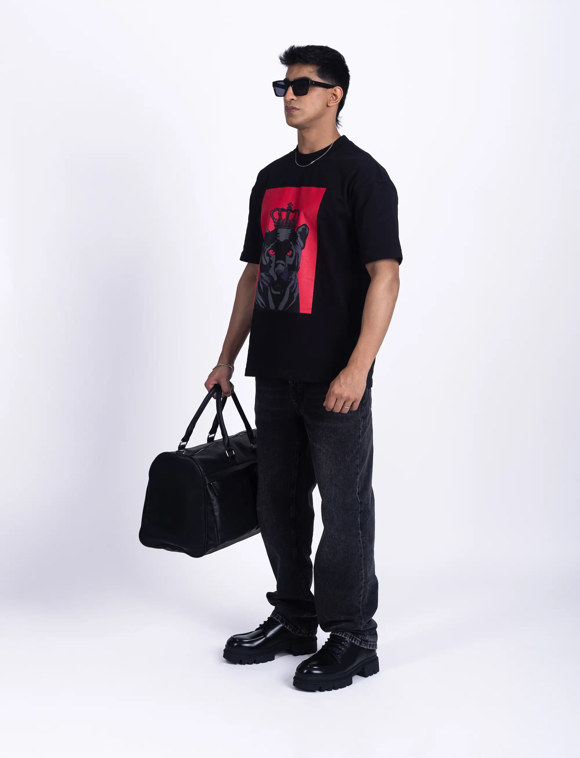 CROWNED PANTHER COTTON JERSEY T-SHIRT