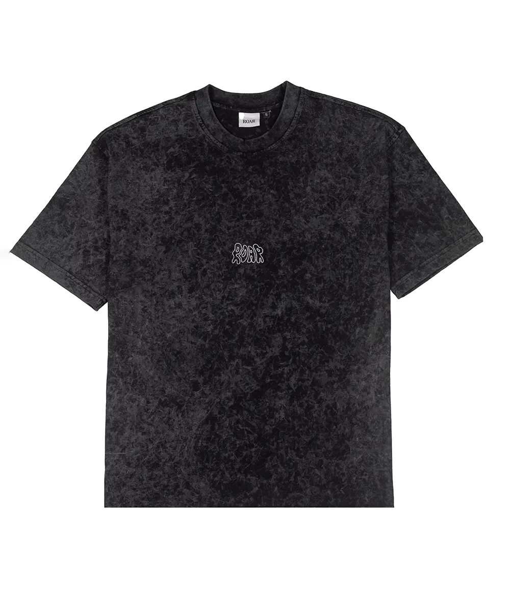 WASHED EMBROIDED COTTON JERSEY T-SHIRT