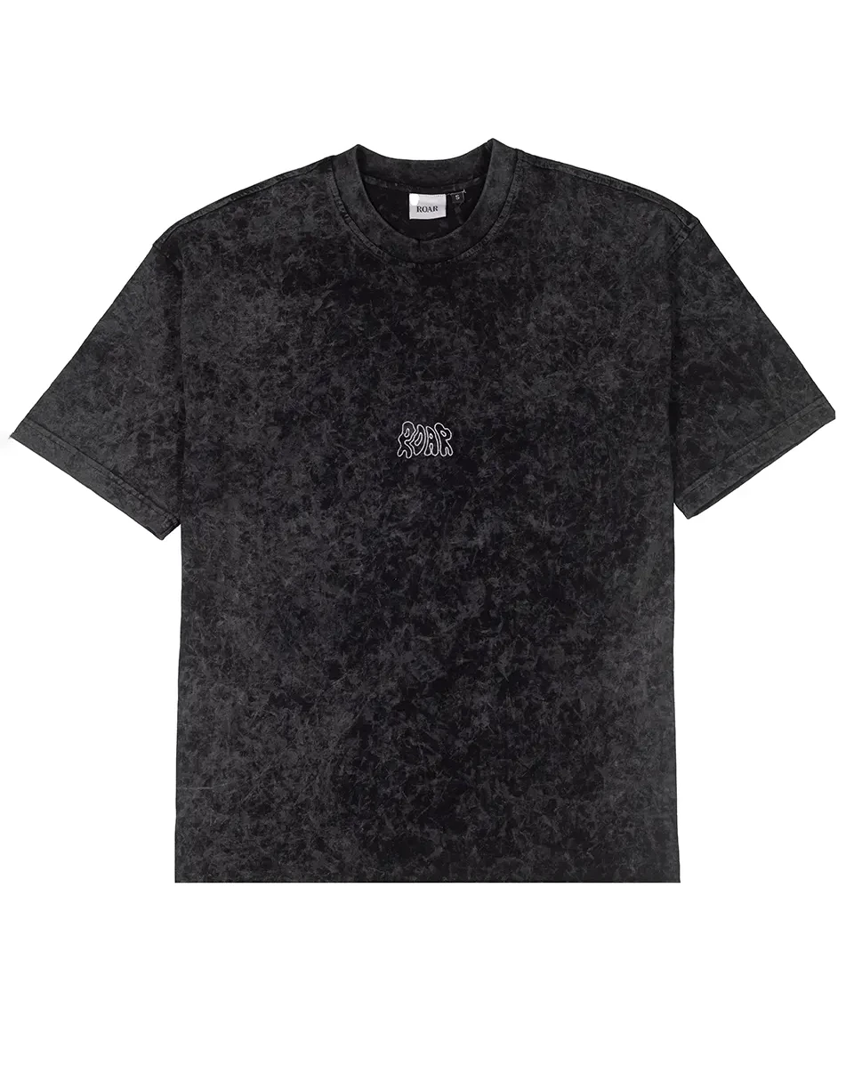 WASHED EMBROIDED COTTON JERSEY T-SHIRT