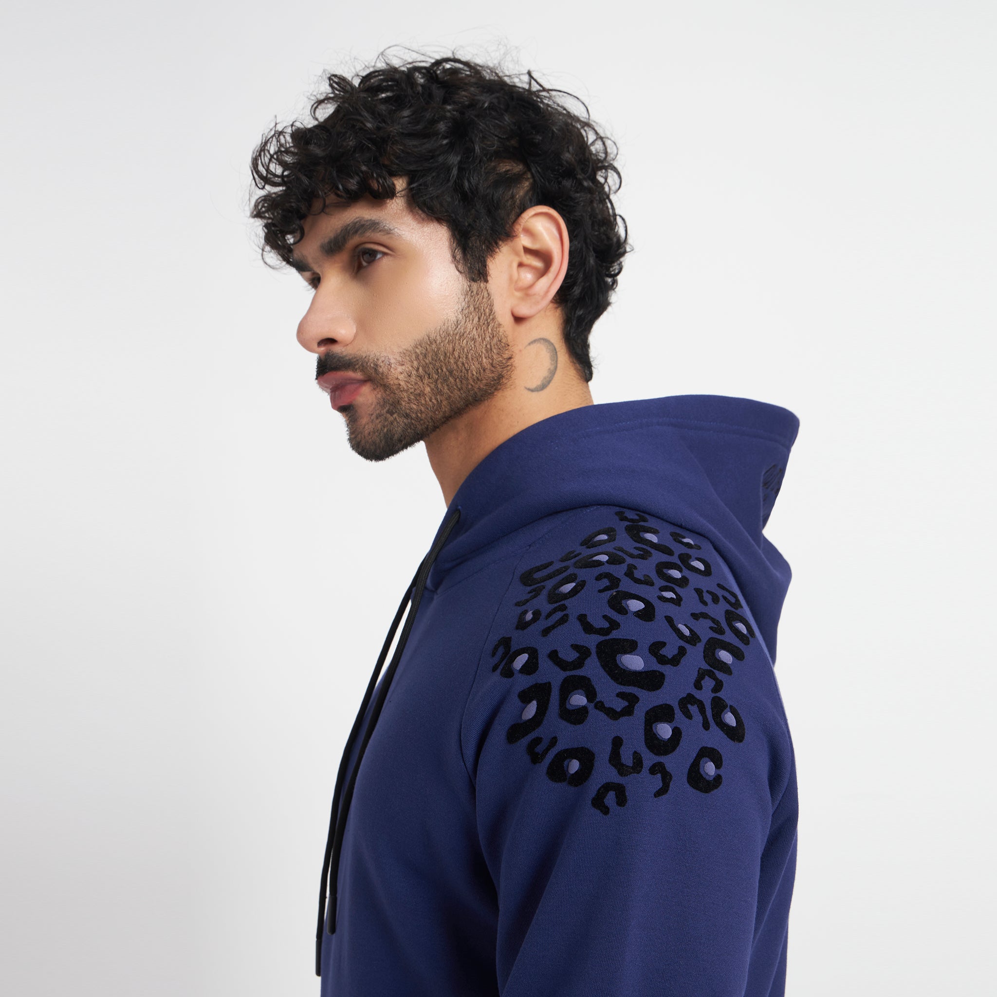 Roarin’ Leopard Hoodie Blue