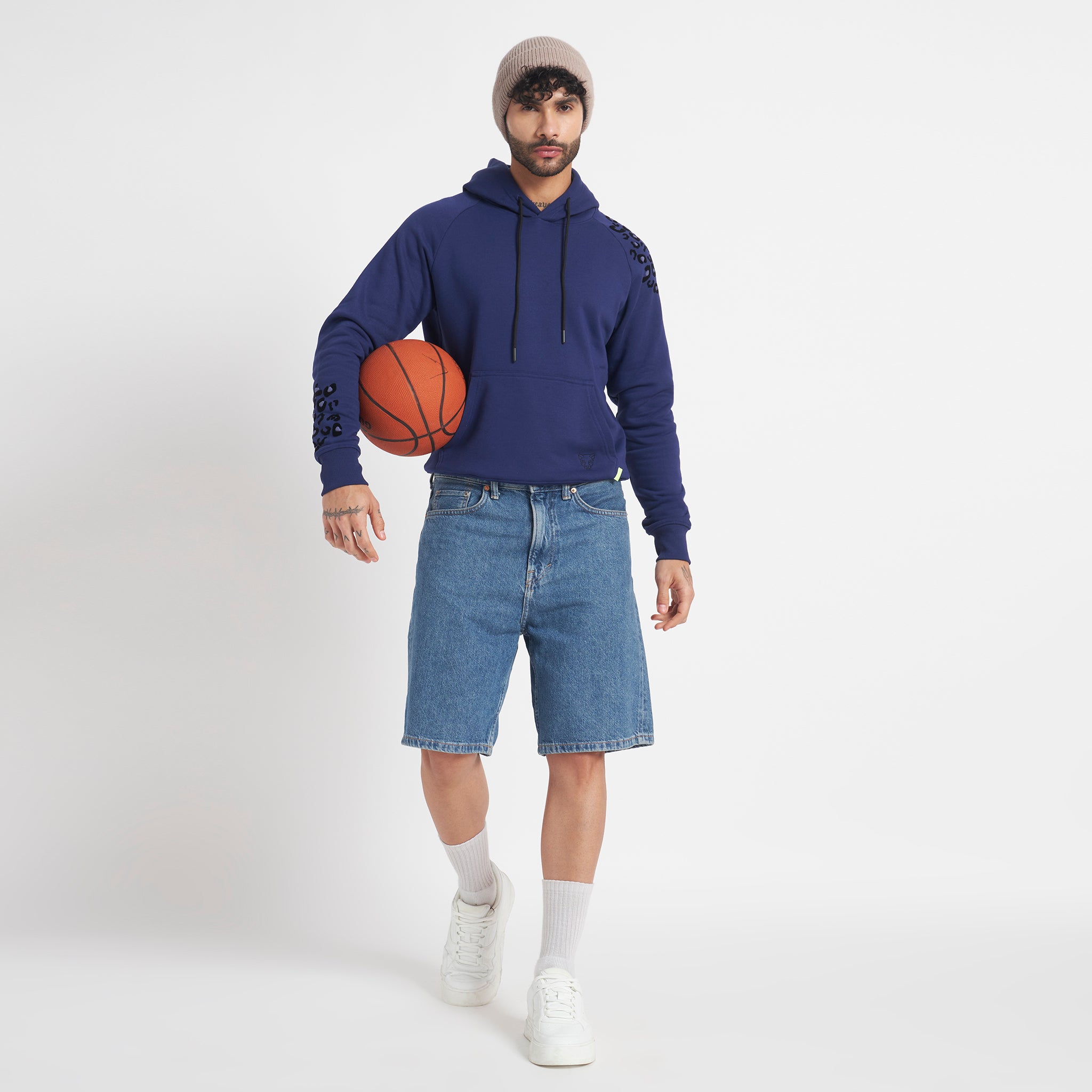 Roarin’ Leopard Hoodie Blue