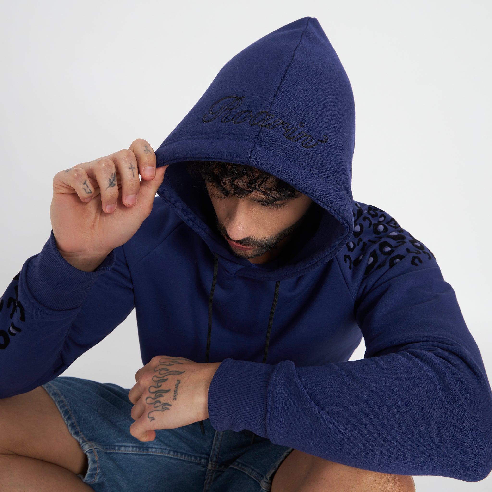 Roarin’ Leopard Hoodie Blue