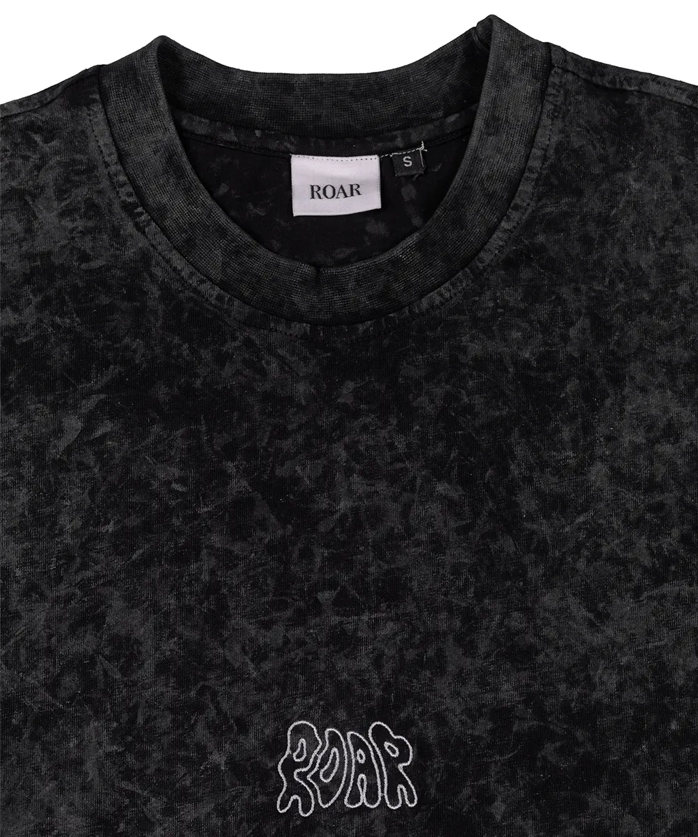 WASHED EMBROIDED COTTON JERSEY T-SHIRT