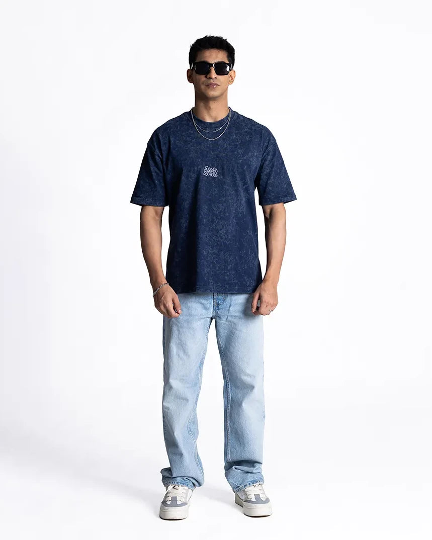 Washed Embroidery Cotton Jersey T-Shirt