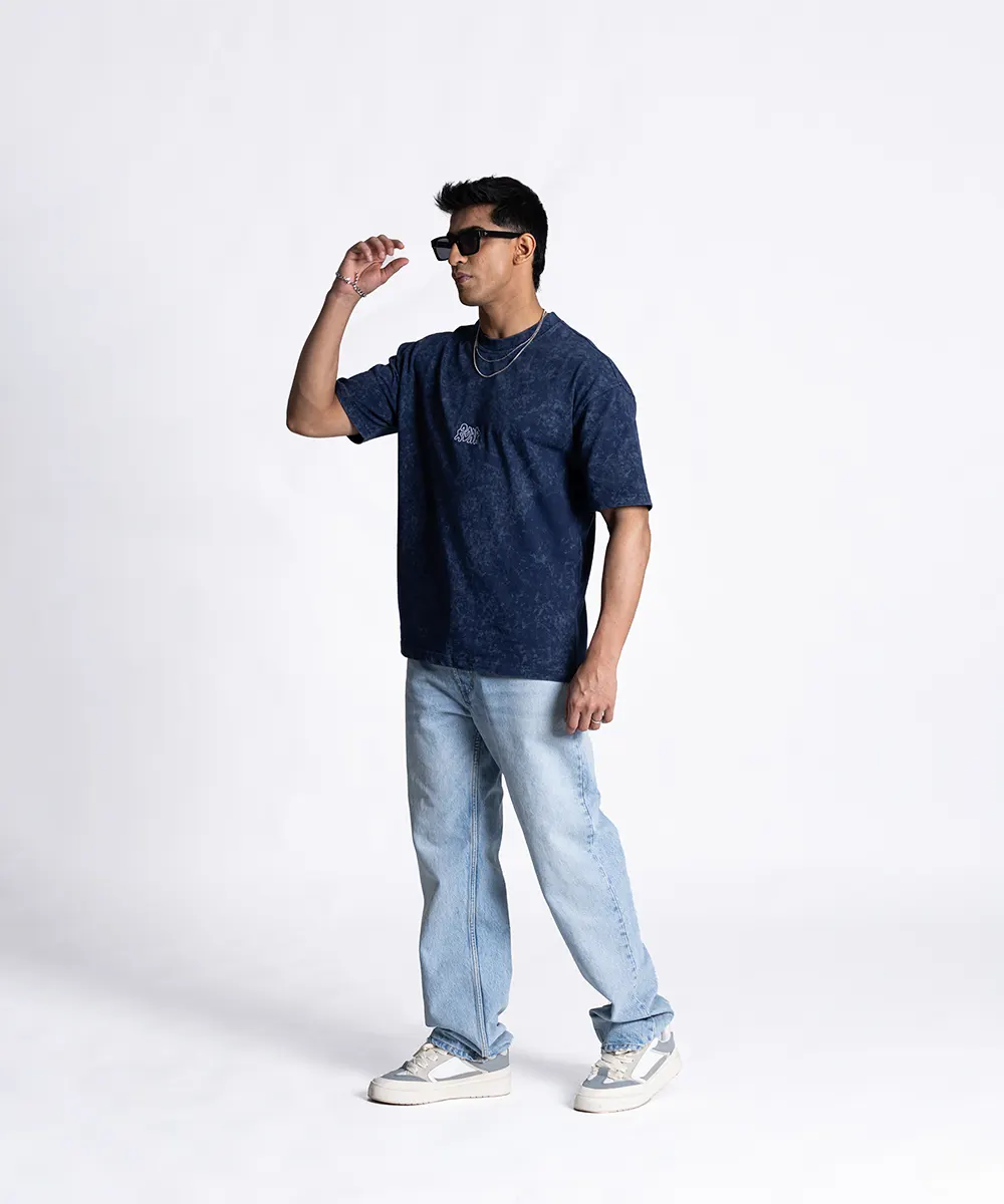 Washed Embroidery Cotton Jersey T-Shirt