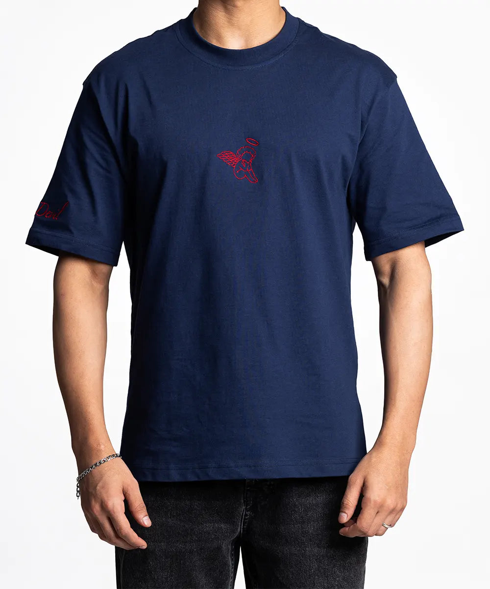 ANGEL/DEVIL COTTON JERSEY T-SHIRT