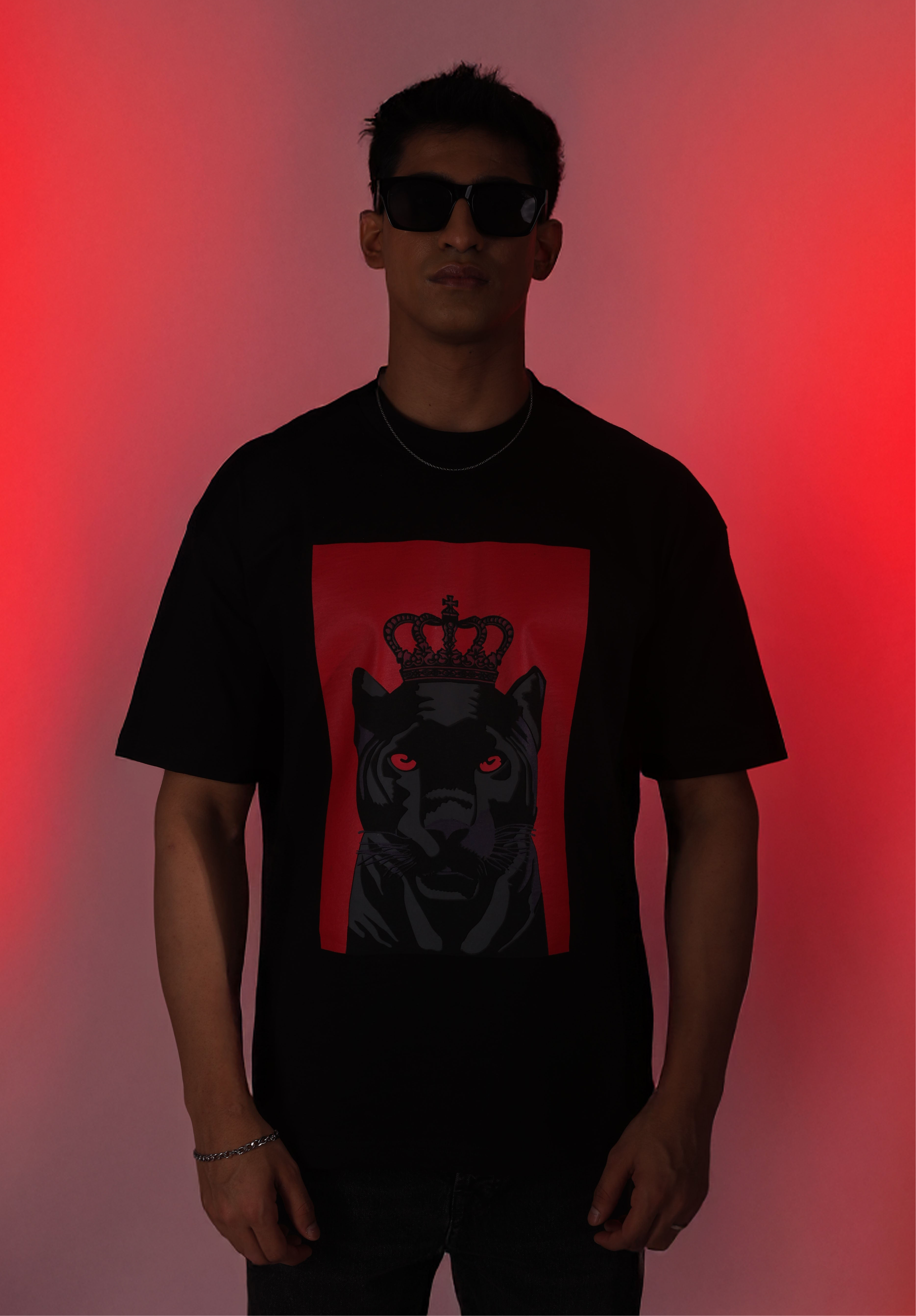 CROWNED PANTHER COTTON JERSEY T-SHIRT