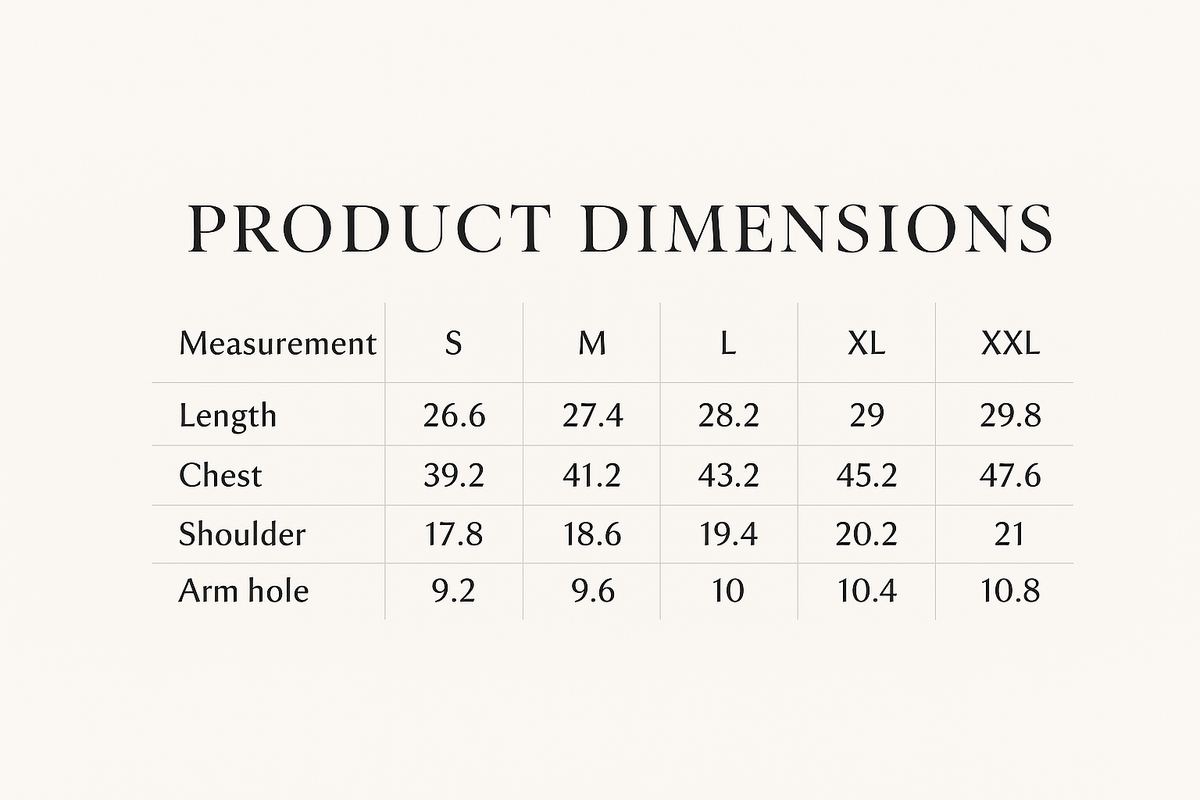 Size chart for INTERLOCK BLEND RESORT COLLAR SHIRT